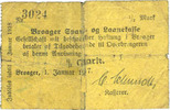 GERMANY - EMERGENCY NOTES (1914-1923) A - J 1/2 mark Broacker (Danemark, Broager). Sparkasse. Billet. -