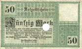 GERMANY - EMERGENCY NOTES (1914-1923) A - J Bremerhaven. Geestemünde und Lehe. Städte. Billet. 50 mk 1.11.1918, annulation par perfo -