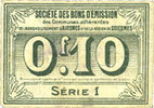 FRENCH EMERGENCY NOTES Avesnes (59). Société des Bons d'Emission. Billet. 10 cmes n. d., série 1 -