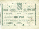FRENCH EMERGENCY NOTES 2 francs Avesnes (59). Caisse d'Epargne et Prévoyance. Billet. série 1 -