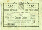FRENCH EMERGENCY NOTES Avesnes (59). Caisse d'Epargne et Prévoyance. Billet. 50 cmes n. d. -