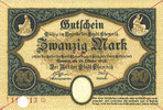 GERMANY - EMERGENCY NOTES (1914-1923) A - J 20 mark Chemnitz. Stadt. Billets. -