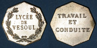TOKENS jeton Vesoul, Lycée octogonal en laiton argenté 25,5 mm -