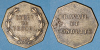TOKENS Jeton Vesoul. Lycée. octogonal en laiton 25,6 mm -