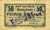 GERMANY - EMERGENCY NOTES (1914-1923) A - J 50 pfennig Datteln. Amt. Billet. -
