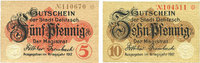 GERMANY - EMERGENCY NOTES (1914-1923) A - J 5 pf Delitzsch. Stadt. Billets. 10 pf -
