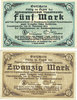 GERMANY - EMERGENCY NOTES (1914-1923) A - J 5 mark Dippoldiswalde. Amtshauptmannschaft. Billets. 20 mark -