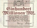 GERMANY - EMERGENCY NOTES (1914-1923) A - J 100 millions mark Allemagne. Dülmen. Stadt. Billet. -