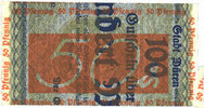 GERMANY - EMERGENCY NOTES (1914-1923) A - J 50 pfennig Düren. Stadt. Billet. 1.6.1921, imprimé /partie centrale d'un billet découpé -