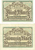 GERMANY - EMERGENCY NOTES (1914-1923) A - J 5 mark Bensheim. Stadt. Billets. 20 mark n.d. - -