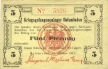 GERMANY - WAR PRISON CAMPS (1914-1918) 5 pfennig Allemagne. Holzminden. Kriegsgefangenenlager. Billet. octobre 1915 -