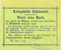 GERMANY - EMERGENCY NOTES (1914-1923) A - J 1 mark Eidelstedt. Kriegshilfe Eidelstedt. Billet. 16.1.1915, au dos : nom manuscrit -