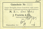 GERMANY - EMERGENCY NOTES (1914-1923) A - J 3 mark Einswarden. Frerichswerft. Billet. -