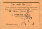 GERMANY - EMERGENCY NOTES (1914-1923) A - J 10 mark Einswarden. Frerichswerft. Billet. -