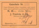 GERMANY - EMERGENCY NOTES (1914-1923) A - J 10 mark Einswarden. Frerichswerft. Billet. -