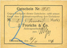 GERMANY - EMERGENCY NOTES (1914-1923) A - J 2 mark Einswarden. Frerichswerft. Billet. N° 195 ! -