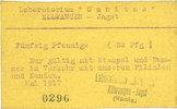GERMANY - EMERGENCY NOTES (1914-1923) A - J 50 pf Ellwangen. Laboratium Sanitas. Billet. mai 1917, carton -