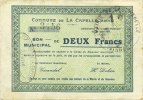FRENCH EMERGENCY NOTES 2 francs La Capelle (02). Commune. Billet. -