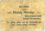 GERMANY - EMERGENCY NOTES (1914-1923) A - J 50 pfennig Erbach-Reiskirchen. Gemeinde. Billet. au dos, numérotation manuscrite en noir... -