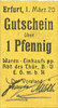 GERMANY - EMERGENCY NOTES (1914-1923) A - J 1 pf Erfurt. Waren-Einkaufs Abt. des Thüringischen Beamtenvereins. Billet. -
