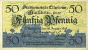 GERMANY - EMERGENCY NOTES (1914-1923) A - J 50 pfennig Ettenheim. Stadt. Billet. 10.1.1919, Original ! -