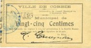 FRENCH EMERGENCY NOTES 25 centimes Corbie (80). Ville. Billet. -