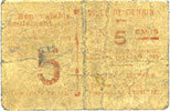 FRENCH EMERGENCY NOTES 5 centimes Denain (59). Ville. Billet. 11.9.1915, Bureau 5 -