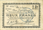 FRENCH EMERGENCY NOTES 2 francs Douai (59). Ville. Billet. 30.8 et 15.10.1914, nlle série, C -