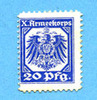 GERMANY - WAR PRISON CAMPS (1914-1918) 20 pf Hannovre. X. Armeekorps. Scheckmarken. Billet. -