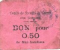 FRENCH EMERGENCY NOTES 50 centimes Douai (59). Comité de Secours de Guerre. Billet. -