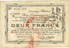 FRENCH EMERGENCY NOTES 2 francs Douai et Région de Carvin (59). Billet. 22.5.1916, 1ère série C -