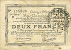FRENCH EMERGENCY NOTES 2 francs Douai et Région de Carvin (59). Billet. 22.5.1916, 1ère série C -
