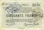 FRENCH EMERGENCY NOTES 50 francs Douai et Région de Carvin (59). Billet. 22.5.1916, 2e série G -
