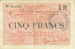 FRENCH EMERGENCY NOTES 5 francs Douai et Région de Carvin (59). Billet. 22.5.1916, 2e série D -