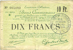 FRENCH EMERGENCY NOTES 10 francs Douai et Région de Carvin (59). Billet. 22.5.1916, 2e série E -