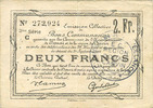 FRENCH EMERGENCY NOTES 2 francs Douai et Région de Carvin (59). Billet. 22.5.1916, 2e série C -