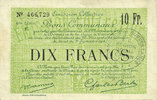 FRENCH EMERGENCY NOTES 10 francs Douai et Région de Carvin (59). Billet. 22.5.1916, 6e série E -