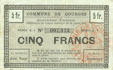 FRENCH EMERGENCY NOTES 5 francs Dourges (62). Commune. Billet. 10.7.1915, série C4 -