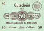 GERMANY - EMERGENCY NOTES (1914-1923) A - J 50 pf Flensburg. Handelskammer. Billet. -