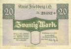 GERMANY - EMERGENCY NOTES (1914-1923) A - J 20 mark Friedberg. Stadt. Billet. -