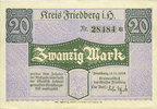 GERMANY - EMERGENCY NOTES (1914-1923) A - J 20 mark Friedberg. Stadt. Billet. -