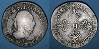 FRENCH ROYAL COINS 1/2 franc Henri III (1574-1589). au col légèrement dentelé -