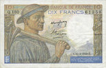 NOTES OF THE BANQUE DE FRANCE 10 francs Banque de France. Billet. mineur, -