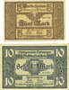 GERMANY - EMERGENCY NOTES (1914-1923) A - J Furtwangen. Stadt. Billets. 5 mk, 10 mk nd - 1.12.1918, originaux, annulation par cachet ENTWERTET -