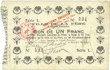 FRENCH EMERGENCY NOTES 1 franc La Fère (02). Ville. Billet. 30.11.1914, série L -