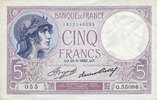 NOTES OF THE BANQUE DE FRANCE 5 francs Banque de France. Billet. violet, -