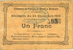 FRENCH EMERGENCY NOTES 1 franc Flavigny-le-Grand et Beaurain (02). Billet. -