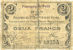 FRENCH EMERGENCY NOTES 2 francs Flavigny-le-Petit (02). Commune. Billet. S.Q.G. -