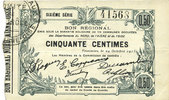 FRENCH EMERGENCY NOTES Fourmies (59). Bon Régional des Départ. du Nord, Aisne & Oise. Billet. 50 cmes 24.10.1915, 6e série -