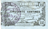 FRENCH EMERGENCY NOTES Fourmies (59). Bon Régional des Départ. du Nord, Aisne & Oise. Billet. 50 cmes 8.5.1915, série 3 -